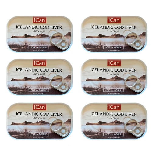 [BRSWGAQPDJ5RSYI6] Ican Wild-Caught Iceland Cod Liver Stock Up & Save (Pack of 6) – 4.06 oz Canned Cod Liver in Own Oil – Rich in Omega-3 & Vitamin D – Keto & Paleo Friendly