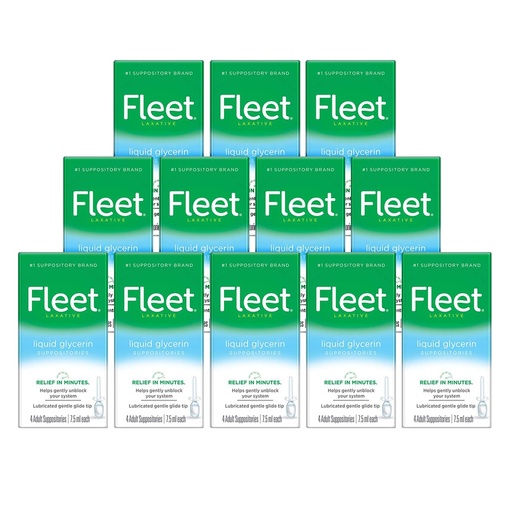 [BRSWKGYIBJ6WGFDY] Fleet Liquid Glycerin Suppositories for Adult Constipation, 7.5 mL, 4 Bottles (12 Pack)