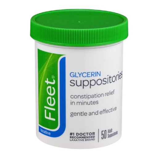 [BRSWIEABBINAGEDK] Fleet Laxative Glycerin Suppositories for Adult Constipation, 50 Count, 12 Pack