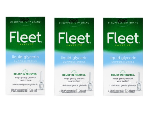 [BRSWIZQFC4PBCF3A] Fleet Liquid Glycerin Suppositories 4 Each (Pack of 3)