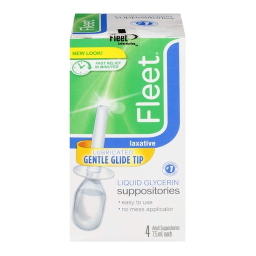 [BRSWKGYIBJ5ACCAZ] Fleet Liquid Glycerin Suppositories 4 Each (Pack of 6)