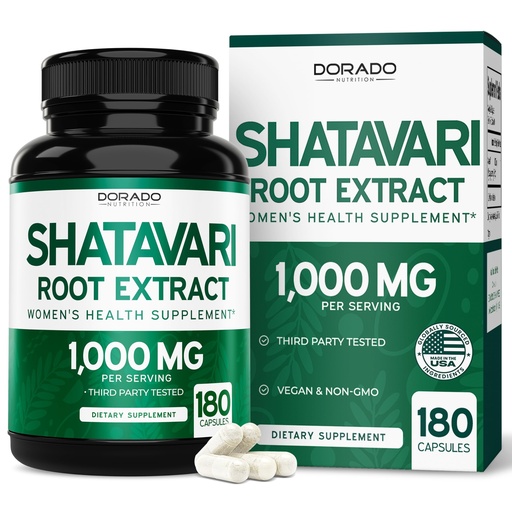 [BRSRAHA5CQFBADLL] Organic Shatavari Capsules - 1,000mg Organic Shatavari Powder Per Serving (180 Capsules, 90 Day Supply) for Hormone Balance and Prolactin Production (Non-GMO, Gluten Free, Vegan Safe) - USA Made