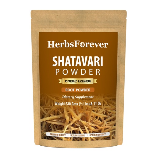 [BRSWKHYQDIBQOCLO] HerbsForever Shatavari Powder Asparagus Racemosus Lactation Support Herb Non GMO, Vegan 230 GMS