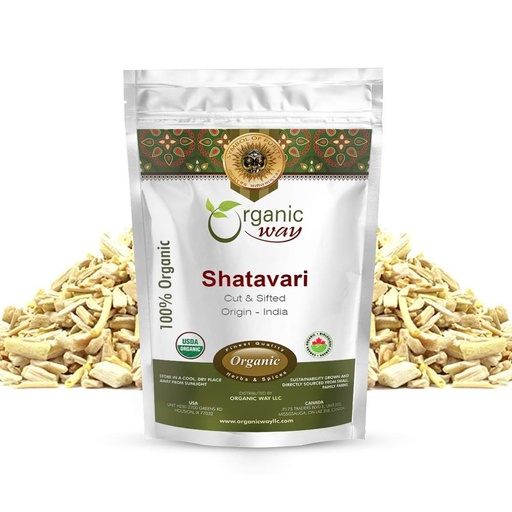 [BRSRAFIHAABGY2QZ] Organic Way Dried Shatavari Cut & Sifted (Asparagus racemosus) - Organic & Kosher Certified | Raw, Vegan, Non GMO & Gluten Free | USDA Certified | Origin - India (2 Oz)