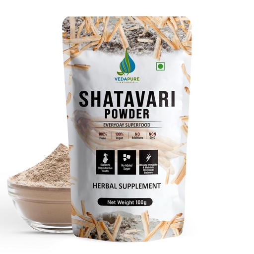 [BRSRAAYNA57QK2Q7] VEDAPURE Organic Shatavari Powder 100% Pure Root 3.53 oz (Asparagus Racemosus) Ayurvedic Herbal Supplement Natural Adaptogenic Herb Vegan, Gluten Free, Non-GMO Certified USDA