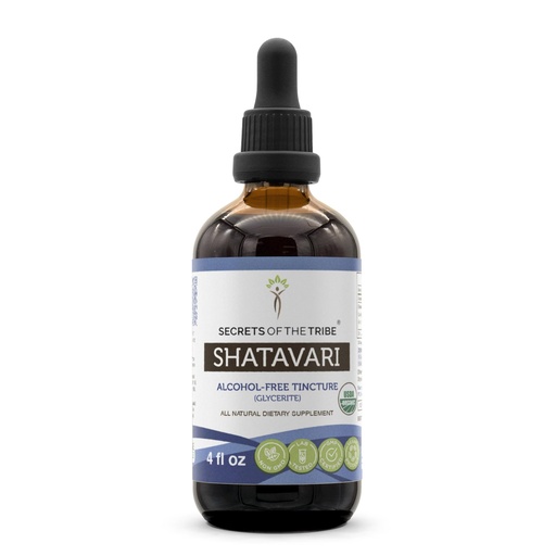 [BRSROCYEOEFQOCA2] Secrets of the Tribe Shatavari USDA Organic | Alcohol-Free Extract, High-Potency Herbal Drops | Made from 100% Certified Organic Shatavari (Asparagus racemosus) Dried Root (4 oz)