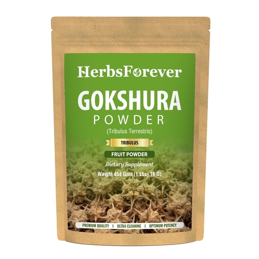 [BRSWIYIYO4PWKDLK] HerbsForever Gokshura(Tribulus Terrestris) Powder Fruit -for Vitality, Urinary Health Muscle Mass- Wild Harvested -Non GMO, Vegan- 2X Potency | Ultra Clean |NO Sand & Mud| Steam Sterilized|16oz-1LBS