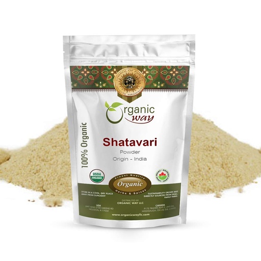 [BRSWYAQBAAMAKEL2] Organic Way Shatavari Powder (Asparagus racemosus) - Kosher & USDA Certified | Vegan, Non-GMO & Gluten Free | Tested for Heavy Metal and Purity | Resealable Bag | 100% Raw from India (1/4LBS / 4Oz)