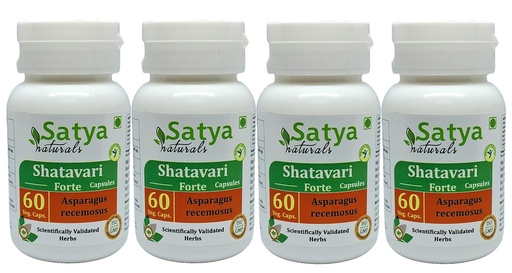 [BRSRAZILB4IGKA37] Generic Capsule Shatavari Forte (Asparagus racemosus) Capsules, Pack of 60 x 500 mg. Veg. Capsules (Set of 4)