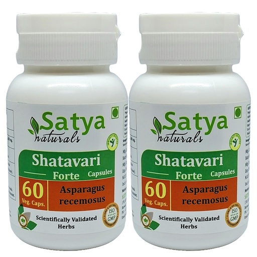 [BRSRAZLRO4AWAHL6] Generic Asparagus racemosus (Shatavari) Forte Capsules, Pack of 60 x 500 mg. Veg. Capsules (Pack of 2), Green