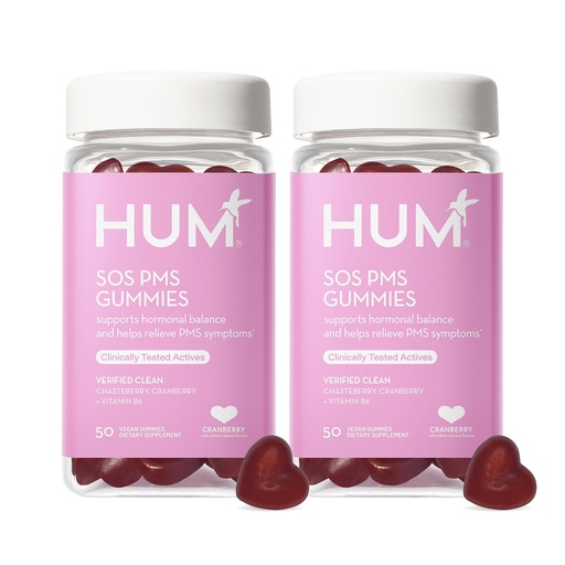 [BRSROHQCC4FQYG32] HUM Nutrition SOS PMS Gummies, Helps Relieve PMS Symptoms, Bloating Relief, Mood Swings, Hormonal Balance with Chasteberry Vitex PMS Gummies (100-Count)