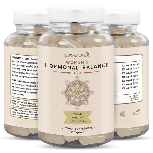 [BRSWYAADDEPR4DTB] Hormone Balance for Women – Natural Female Energy & Mood Pills – Hot Flashes Menopause Relief Supplement with Vitex Chasteberry, Dong Quai, Maca Root Powder, Ginseng – 90 Veggie Capsules