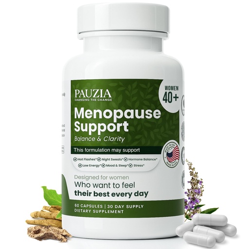 [BRSREAYFDMBBO2QZ] KERAPIL PAUZIA Menopause Supplements for Women 40+, 60 Vegan Capsules | Natural Menopause Relief, Black Cohosh, Ashwagandha, Vitex, Hot Flash & Mood Support, Hormone-Free, Made in USA