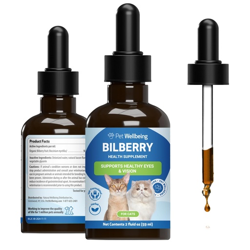 [BRSRACQ3CIORU3LL] Pet Wellbeing Bilberry for Cats - Eye & Vision Support with Antioxidants, Capillary Health, Retinal Support - NASC Certified & Vet-Formulated - 2 oz Liquid