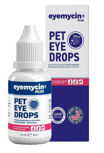 [BRSREADQO4MAKYIY] EYEMYCIN pet Eye Drops 1 fl oz Eye Drops for Dogs and Cats Vet-Recommended Dog Eye Infection Treatment to Soothe Infection Allergy,Relieve Dry Eyes Pink Eyes, Pet Tear Stain Cleaner Horses & Birds