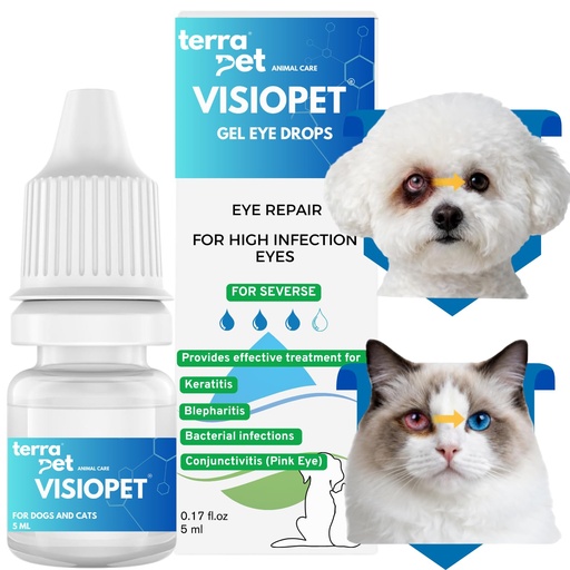 [BRSREGAOO4NAOFDP] Visiopet Pet Eye Drops - Eye Drops for Dogs and Cats Vet-Recommended Dog Eye Infection Treatment to Soothe Infection Allergy,Relieve Dry Eyes Pink Eyes, Pet Tear Stain Cleaner 1/8 oz /5 ml