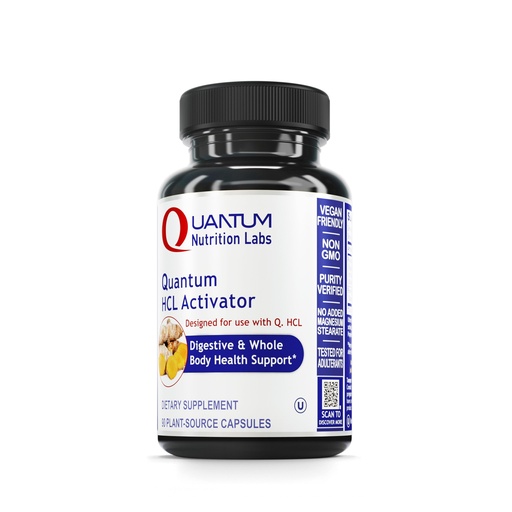 [BRSWGFQPAUPGMHI7] Quantum Nutrition Labs HCL Activator - Pepsin Digestive Enzymes Supplement for Optimal Digestive Function for Men & Women, Low Stomach Acid, Nutrient Absorption - 90 Vegetarian Capsules