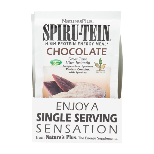 [BRSWIYTYO4OQOCIV] NaturesPlus SPIRU-TEIN, Chocolate - 8 Total Packets - Plant-Based Protein Shake - Non-GMO, Vegetarian, Gluten Free - 8 Total Servings