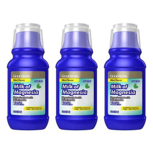 [BRSRGGL2PN5AKE3K] GoodSense Milk of Magnesia Sugar-Free Mint,12 Ounce (Pack of 3)