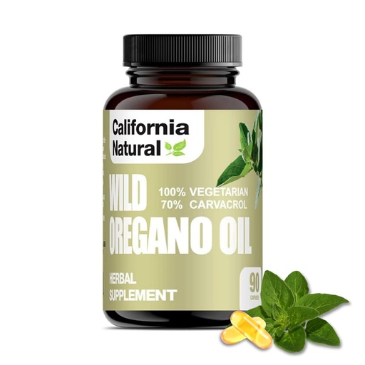 [BRSWGY37C4DWECA4] Wild Oregano Oil Vegetarian Soft Capsules - California Natural - Immune System & Digestive Support - Promote Gut Health & Healthy Digestion - 100% Vegetarian - 70% Carvacrol - Herbal 90 count