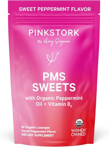 [BRSWYHTQCEHR43DG] Pink Stork Organic PMS Support Sweets for Teens and Women - Simple & Natural Ingredients Vitamina B6 y Peppermint - Periodo, Digestión, Bloating, Mood Swings - 30 gotas