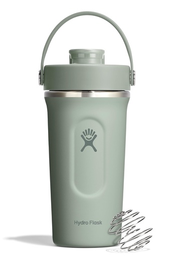 [BRSRG234OV6AADTB] Hydro Flask Shaker Bottle – Insulated Stainless Steel Gym Bottle for Pre Workout & Protein 24 Oz Agave Green