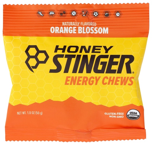 [BRSWIBA3OYHQ4HLI] Honey Stinger, Chew Energy Orange Blossom Organic, 1.8 Ounce