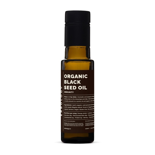 [BRSWGFI5BUHAAELK] Erbology Organic Black Seed Oil 3.4 fl oz - Nigella Sativa - Cold-Pressed - Over 2.5% Thymoquinone - Supports Digestive Health and Immunity - Non-GMO - No Additives or Preservatives