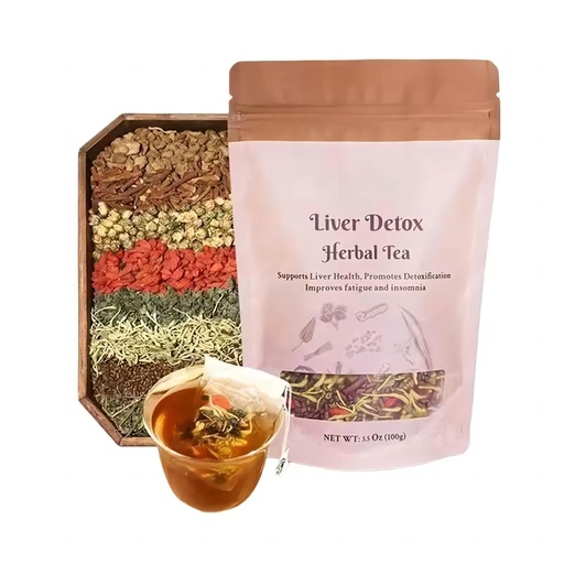 [BRSRGBI2CJ7WG3DX] Liver Detox Herbal Tea with Milk Thistle, Dandelion Root, Chrysanthemum, Natural Loose Leaf Blend for Liver Health, Includes Spoon and Tea Bags
