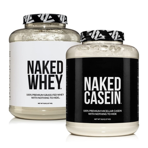 [BRSRMBI2DEDWCE3D] NAKED Grass Fed Protein Bundle: 5LB Unflavored Whey and 5LB Unflavored Casein