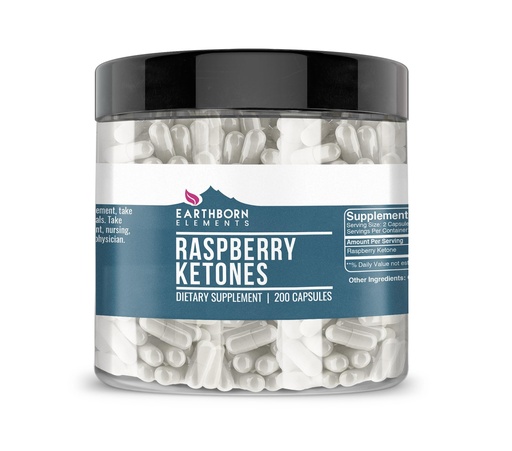 [BRSROFAOO4FROCAV] Earthborn Elements Raspberry Ketones 200 Capsules, Pure & Undiluted, No Additives