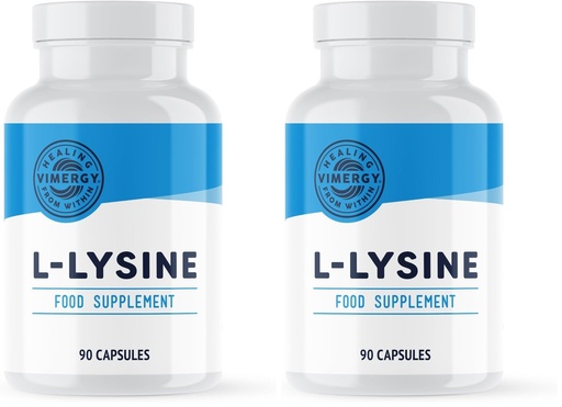 [BRSRYYAKOEMAYGTX] Vimergy L-Lysine – Promotes Healthy Skin, Hair & Nails* – Supports Healthy Metabolism* – Vegan, Non-GMO & Gluten-Free – 90 Capsules (Pack of 2)