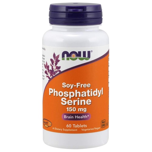 [BRSWIZ32DJ4Q4GY7] NOW Supplements, Phosphatidyl Serine 150 mg with Phospholipid compound derived from non-GMO Sunflower Lecithin, 60 Tablets