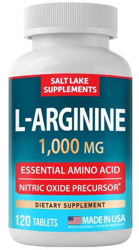 [BRSRGGINCUFB6D3Z] L-Arginine 1,000 mg - Essential Amino Acid & Nitric Oxide Precursor* - 120 Tablets, Non-GMO, Gluten Free, Made in USA