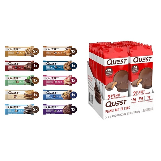 [BRSROBL3DMHQO2T4] Quest Nutrition Ultimate Variety Pack Protein Bars & High Protein Low Carb, Gluten Free, Keto Friendly, Peanut Butter Cups