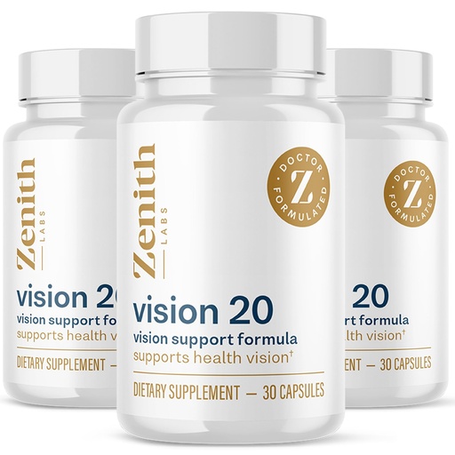 [BRSW2CA3BV4GEDLZ] Vision 20 Eye Vitamins - Lutein, Zeaxanthin, and Bilberry Extract - Supports Eye Strain, and Eye Health - Carotenoid Blend, 3 Pack