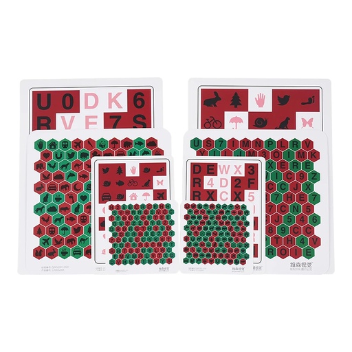 [BRSROAYKAFYRU3L4] 8Pcs Anti-Suppression Letter VT Chart Trainer Vision Training Tools for Child Amblyopia Myopia