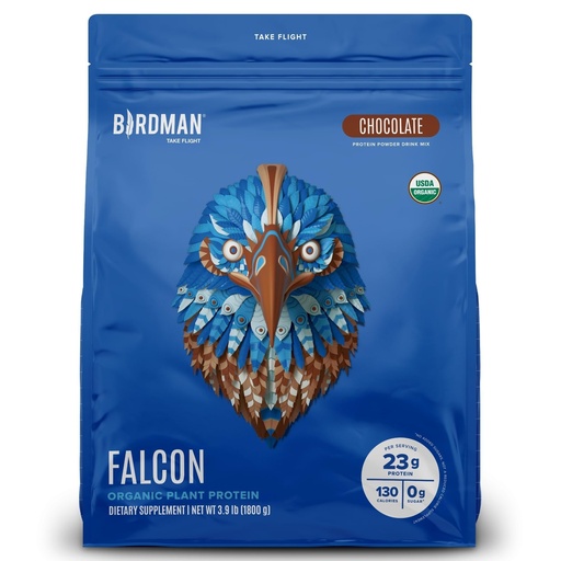 [BRSW2CACOQFAKYLD] BIRDMAN Falcon Vegan Protein Powder Organic, Stevia & Sugar Free, Plant Based Protein, Low Carb, Dairy Free, Keto, Non Whey Protein, Probiotic, Pea Protein | Chocolate Flavor - 60 Servings - 3.9lb