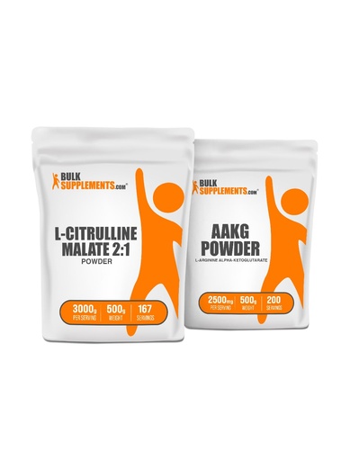 [BRSRAYIDBAHA42DV] BulkSupplements Citrulline Malate 2:1 500g + AAKG 500g Bundle