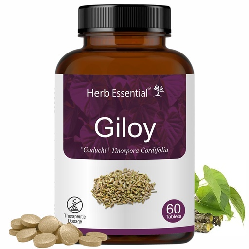 [BRSWGHD2CAFGMYIY] Herb Essential Giloy Tablets 500Mg 60 Count, Ayurvedic Herbal Supplement
