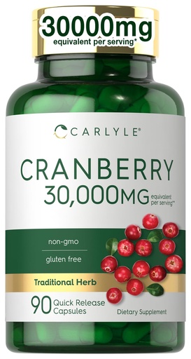 [BRSROYDQBYHBS2YZ] Carlyle Cranberry Supplement | 90 Capsules | Non-GMO and Gluten Free Formula | Cranberry Pills from Concentrate Extract