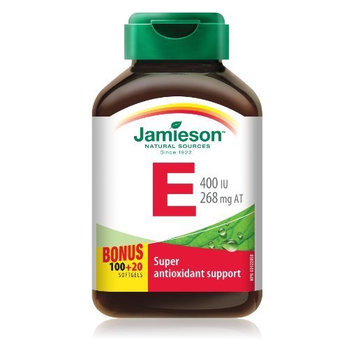 [BRSWKHD2OMIRGCA6] JamiesonVitamin E 400 IU . Bonus Size 100+20 Softgels - Super Antioxidant Support by Jamieson