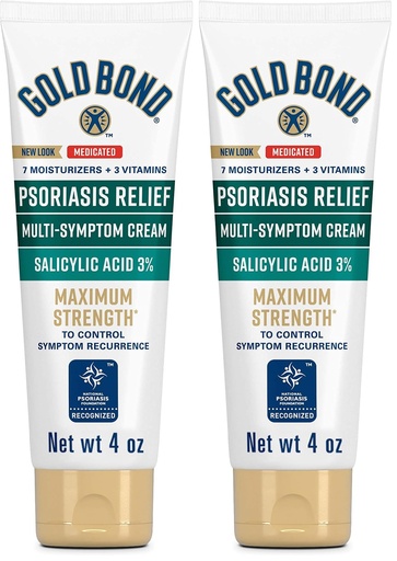 [BRSRAY35DMIAMA3G] Gold Bond Multi-Symptom Psoriasis Relief Cream, 4 oz., for Itchy, Irritated & Scaling Skin (Pack of 2)