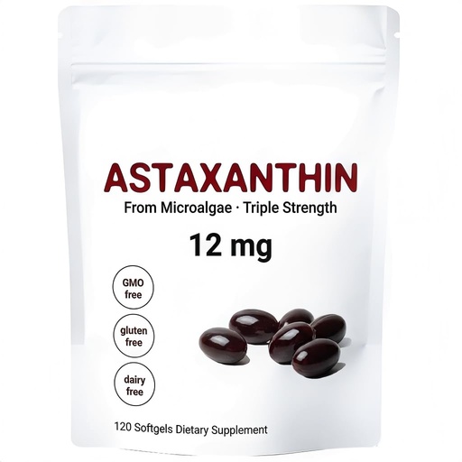 [BRSRGAA6OQNGY23O] Astaxanthin 12mg Softgels - Premium Astaxanthin from Microalgae, Triple Strength, Immune Support - Non-GMO & Gluten Free 120 Softgels (1)