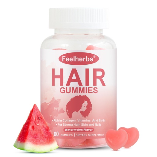 [BRSRGYYQAEHQY23O] Hair Growth Gummies for Women Hair, Skin & Nails, Vegan Vitamins Gummies with Biotin, Zinc & Vitamins C, E, B12, Watermelon Flavor, 60 Gummies