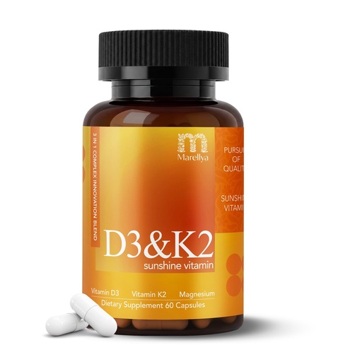 [BRSRGBIBCEPGYA37] Vitamin D3 K2 Supplement with Magnesium Glycinate – 3-in-1 High Absorption Formula 4000 IU D3 & 100mcg K2 (MK-7) – Supports Bone, Heart & Immune Health – 60-Day Supply (60 Veggie Caps)