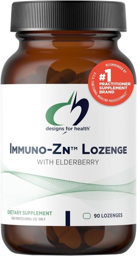 [BRSWYGQ3AEOWA33A] Designs for Health Immuno-Zn Lozenge - 25mg Zinc + Elderberry Quick Dissolve Tablets, Immune Support supplement - غير GMO Delicious Natural Berry Flavor (90 Lozenges)