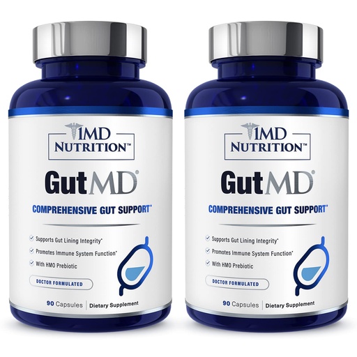 [BRSW2BIDOF6AI2YV] 1MD Nutrition GutMD - L-Glutamine and Prebiotic for Gut Integrity | Promote Digestive Tract Health | 90 Capsules (2-Pack)