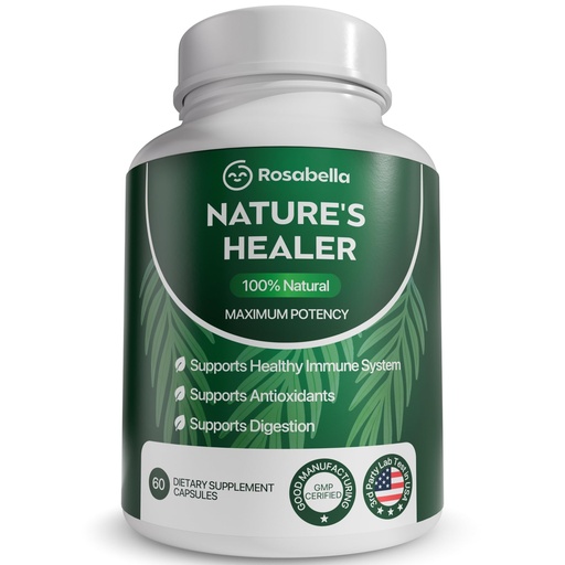 [BRSREYADAUHBE3L2] Rosabella Natural Healer – Organic Superfood Immune & Digestive Support – 60 Capsules – Plant-Based Supplement for Detox, Bloating Relief, and Gut Wellness for Women & Men
