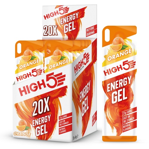 [BRSWIZYCPMAGEHDC] High 5 Energy Gel - 20 x 38g Sachet- Juicy Orange